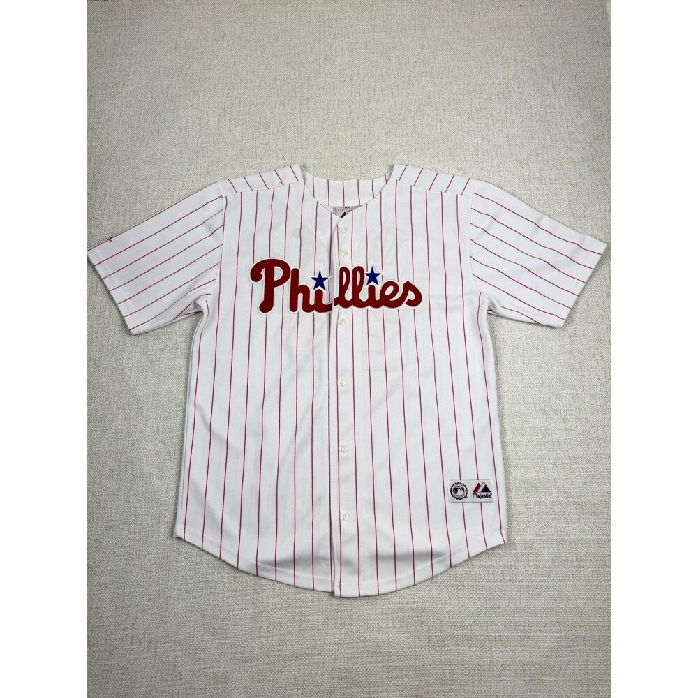 Philadelphia Phillies Jersey Youth Size 14/16 Pinstripes MLB Jim Thome #25